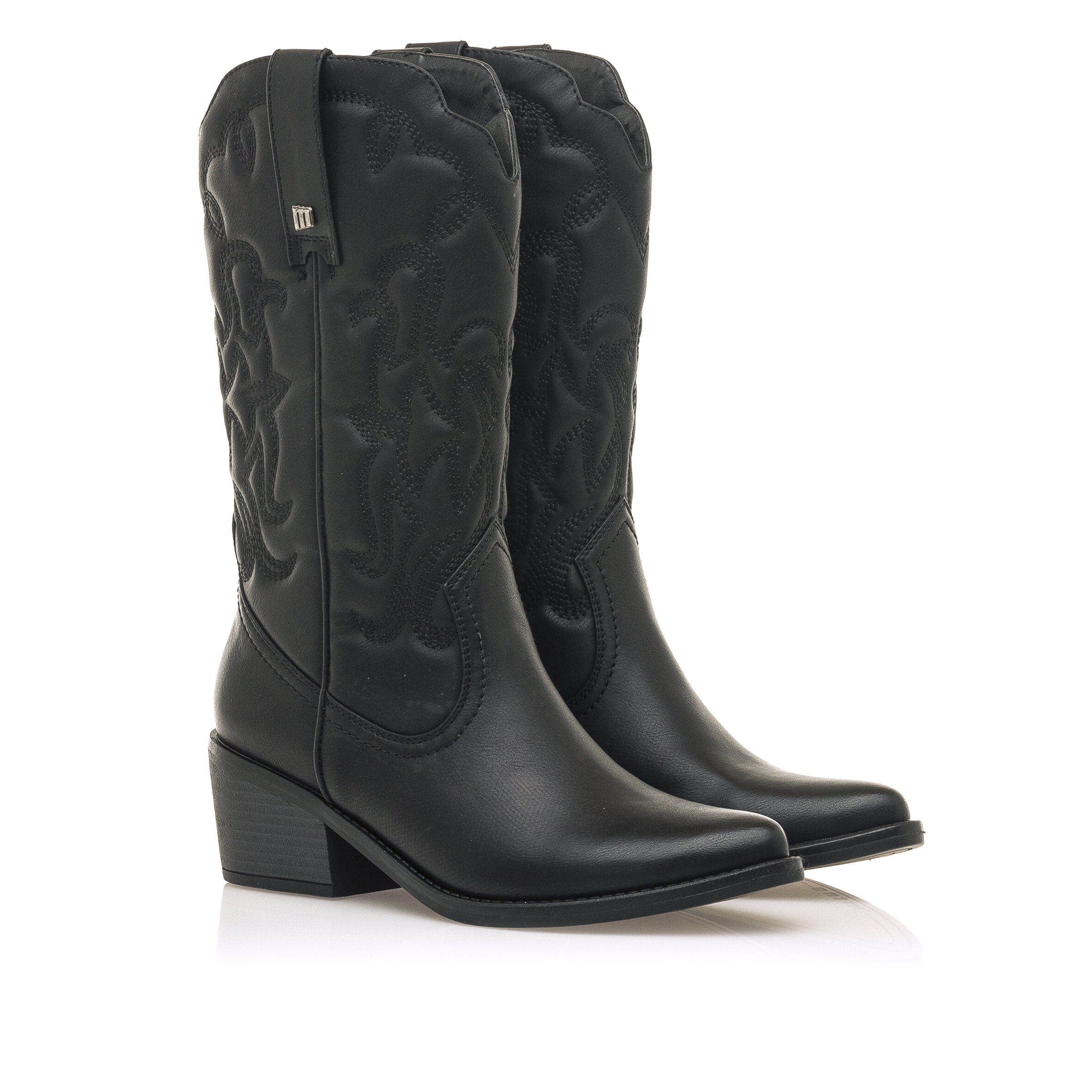 Bota negra cowboy mujer sales